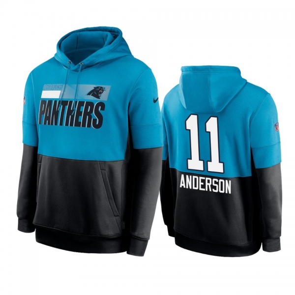 Carolina Panthers Robby Anderson Blue Black Sideline Impact Lockup Performance Hoodie