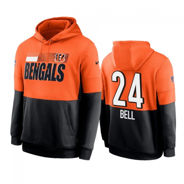 Cincinnati Bengals Vonn Bell Orange Black Sideline Impact Lockup Performance Hoodie