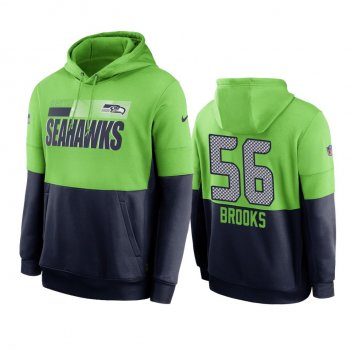 Seattle Seahawks Jordyn Brooks Green Navy Sideline Impact Lockup Performance Hoodie