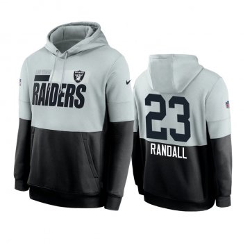 Las Vegas Raiders Damarious Randall Silver Black Sideline Impact Lockup Performance Hoodie