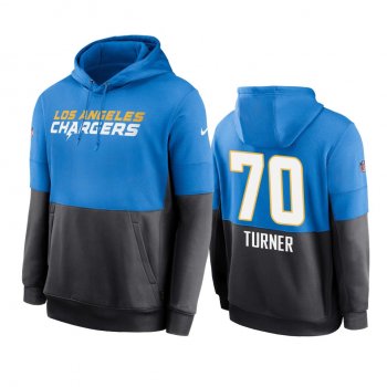 Los Angeles Chargers Trai Turner Powder Blue Navy Sideline Impact Lockup Performance Hoodie