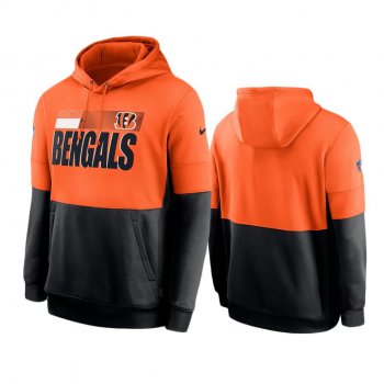 Cincinnati Bengals Orange Black Sideline Impact Lockup Performance Pullover Hoodie