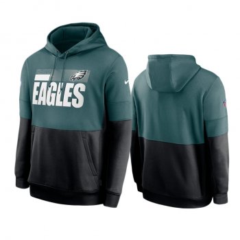 Philadelphia Eagles Midnight Green Black Sideline Impact Lockup Performance Pullover Hoodie