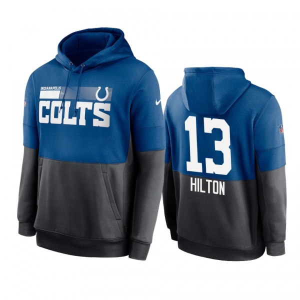 Indianapolis Colts T.Y. Hilton Royal Charcoal Sideline Impact Lockup Performance Hoodie