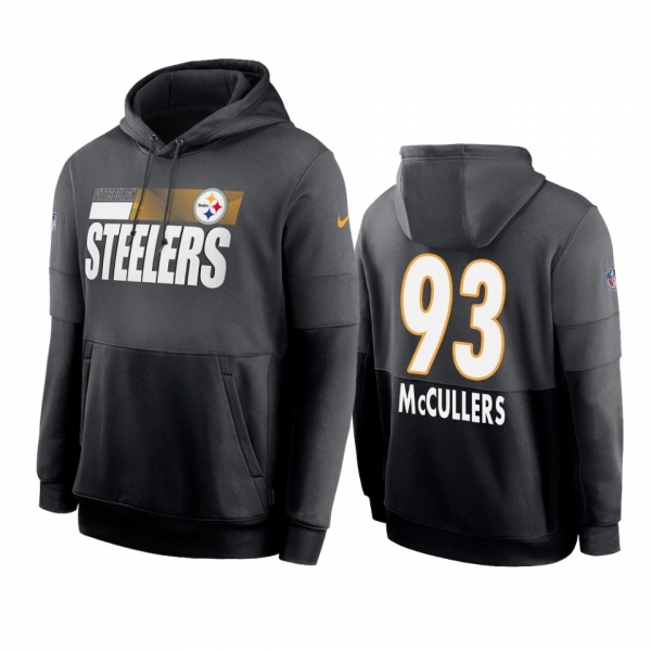 Pittsburgh Steelers Dan McCullers Charcoal Black Sideline Impact Lockup Performance Hoodie