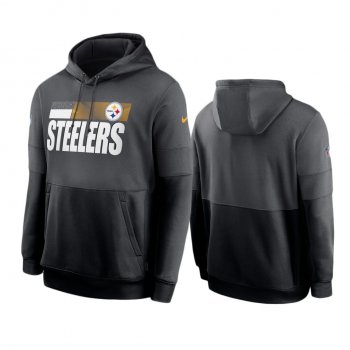 Pittsburgh Steelers Charcoal Black Sideline Impact Lockup Performance Pullover Hoodie