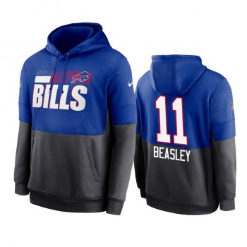 Buffalo Bills Cole Beasley Royal Charcoal Sideline Impact Lockup Performance Hoodie