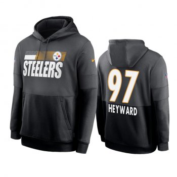 Pittsburgh Steelers Cameron Heyward Charcoal Black Sideline Impact Lockup Performance Hoodie