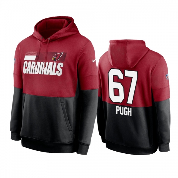 Arizona Cardinals Justin Pugh Cardinal Black Sideline Impact Lockup Performance Hoodie