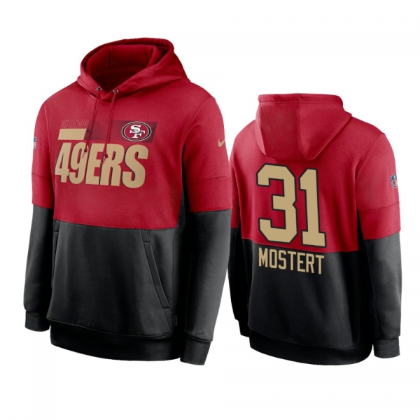 San Francisco 49ers Raheem Mostert Red Black Sideline Impact Lockup Performance Hoodie