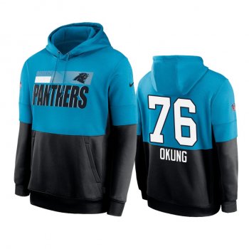 Carolina Panthers Russell Okung Blue Black Sideline Impact Lockup Performance Hoodie