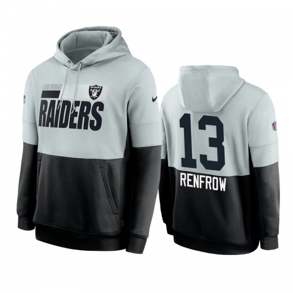 Las Vegas Raiders Hunter Renfrow Silver Black Sideline Impact Lockup Performance Hoodie