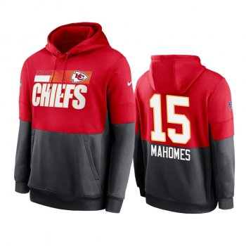 Kansas City Chiefs Patrick Mahomes Red Charcoal Sideline Impact Lockup Performance Hoodie