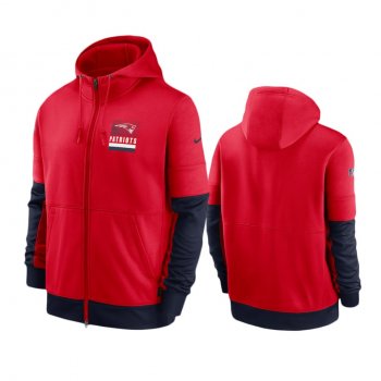 New England Patriots Red Sideline Impact Lockup Performance Full-Zip Hoodie