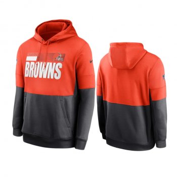 Cleveland Browns Orange Charcoal Sideline Impact Lockup Performance Pullover Hoodie