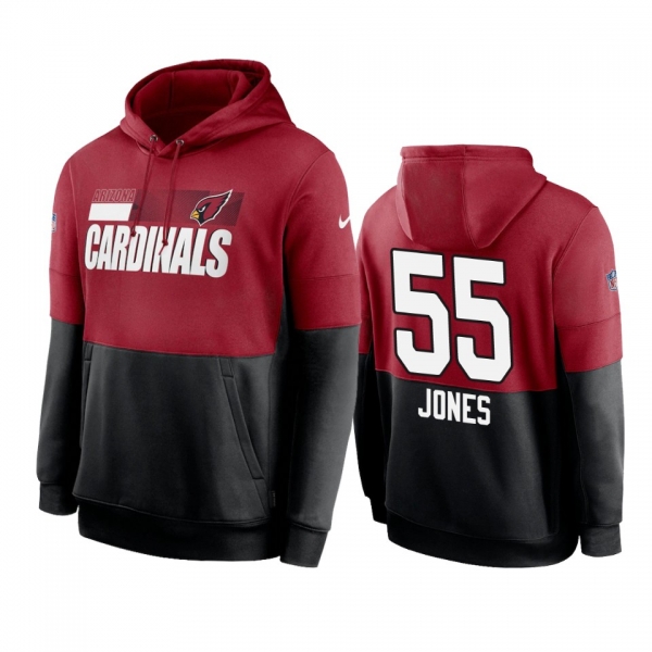 Arizona Cardinals Chandler Jones Cardinal Black Sideline Impact Lockup Performance Hoodie