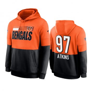 Cincinnati Bengals Geno Atkins Orange Black Sideline Impact Lockup Performance Hoodie