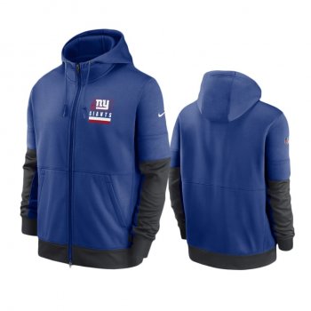 New York Giants Royal Sideline Impact Lockup Performance Full-Zip Hoodie