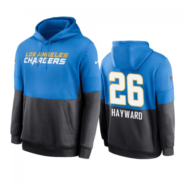 Los Angeles Chargers Casey Hayward Powder Blue Navy Sideline Impact Lockup Performance Hoodie