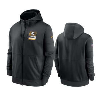 Pittsburgh Steelers Black Sideline Impact Lockup Performance Full-Zip Hoodie