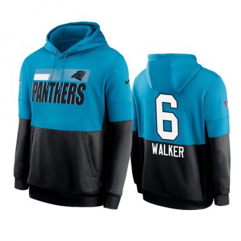 Carolina Panthers P.J. Walker Blue Black Sideline Impact Lockup Performance Hoodie