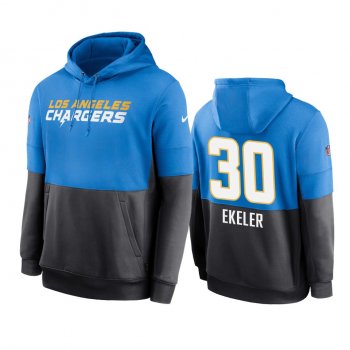 Los Angeles Chargers Austin Ekeler Powder Blue Navy Sideline Impact Lockup Performance Hoodie