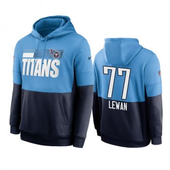 Tennessee Titans Taylor Lewan Blue Navy Sideline Impact Lockup Performance Hoodie