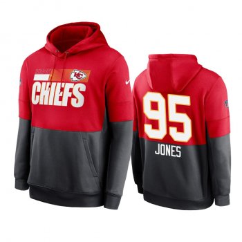 Kansas City Chiefs Chris Jones Red Charcoal Sideline Impact Lockup Performance Hoodie