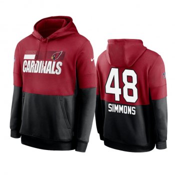 Arizona Cardinals Isaiah Simmons Cardinal Black Sideline Impact Lockup Performance Hoodie