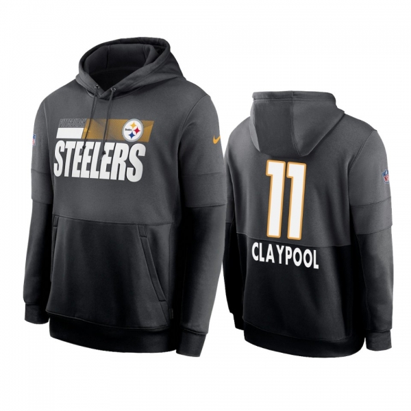 Pittsburgh Steelers Chase Claypool Charcoal Black Sideline Impact Lockup Performance Hoodie