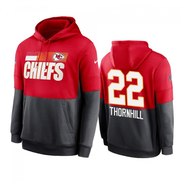 Kansas City Chiefs Juan Thornhill Red Charcoal Sideline Impact Lockup Performance Hoodie