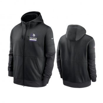 Minnesota Vikings Black Sideline Impact Lockup Performance Full-Zip Hoodie