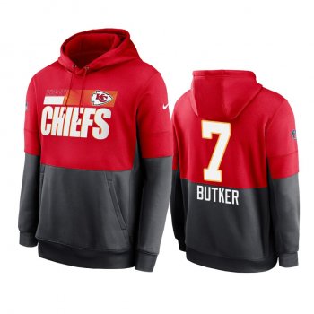 Kansas City Chiefs Harrison Butker Red Charcoal Sideline Impact Lockup Performance Hoodie