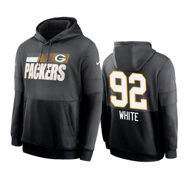 Green Bay Packers Reggie White Charcoal Black Sideline Impact Lockup Performance Hoodie