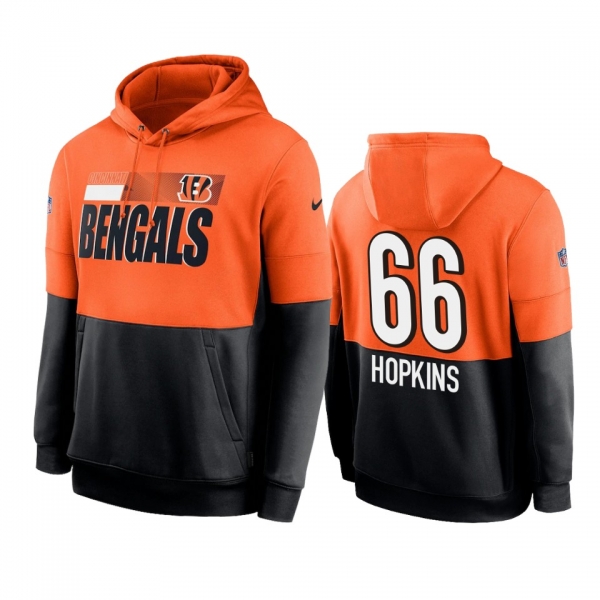 Cincinnati Bengals Trey Hopkins Orange Black Sideline Impact Lockup Performance Hoodie