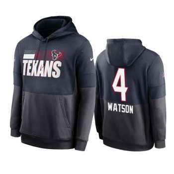 Houston Texans Deshaun Watson Navy Charcoal Sideline Impact Lockup Performance Hoodie