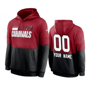 Arizona Cardinals Custom Cardinal Black Sideline Impact Lockup Performance Hoodie