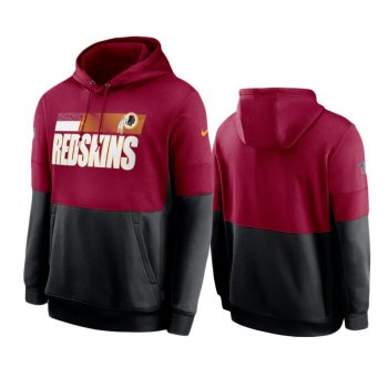 Washington Redskins Burgundy Black Sideline Impact Lockup Performance Pullover Hoodie