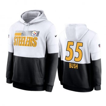 Pittsburgh Steelers Devin Bush White Black Sideline Impact Lockup Performance Hoodie