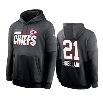 Kansas City Chiefs Bashaud Breeland Charcoal Black Sideline Impact Lockup Performance Hoodie