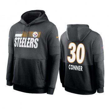 Pittsburgh Steelers James Conner Charcoal Black Sideline Impact Lockup Performance Hoodie