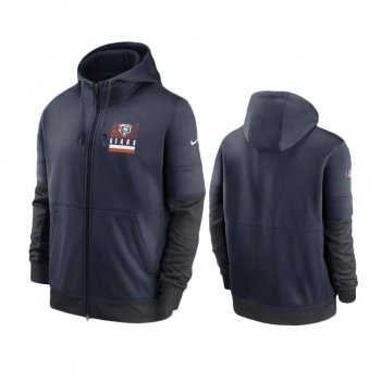 Chicago Bears Navy Sideline Impact Lockup Performance Full-Zip Hoodie