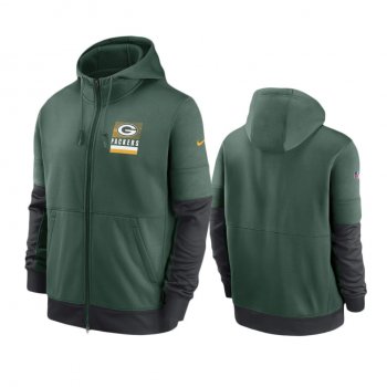 Green Bay Packers Green Sideline Impact Lockup Performance Full-Zip Hoodie