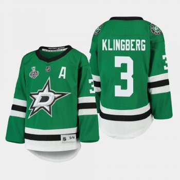 Youth Dallas Stars John Klingberg #3 2020 Stanley Cup Final Home Replica Player Jersey Kelly Green