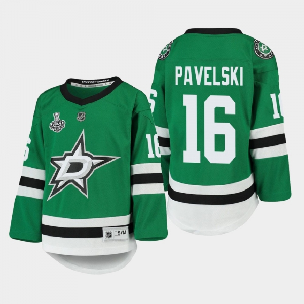 Youth Dallas Stars Joe Pavelski #16 2020 Stanley Cup Final Home Replica Player Jersey Kelly Green