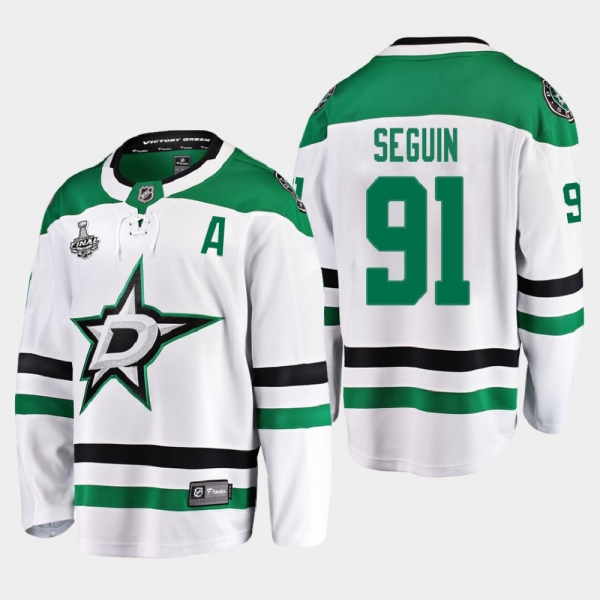 Men's Dallas Stars Tyler Seguin #91 2020 Stanley Cup Final Away Breakaway Player White Jersey