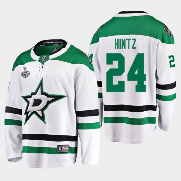 Men's Dallas Stars Roope Hintz #24 2020 Stanley Cup Final Away Breakaway Player White Jersey