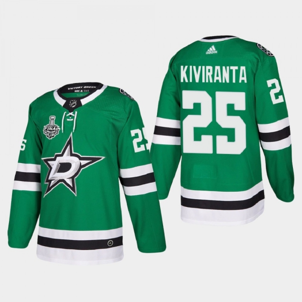 Dallas Stars Joel Kiviranta #25 2020 Stanley Cup Final Kelly Green Authentic Patch Jersey