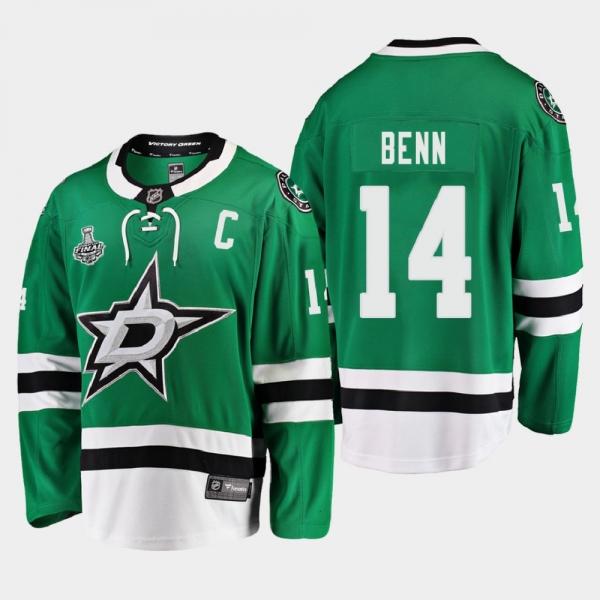 Men's Dallas Stars Jamie Benn #14 2020 Stanley Cup Final Home Breakaway Player Green Jersey