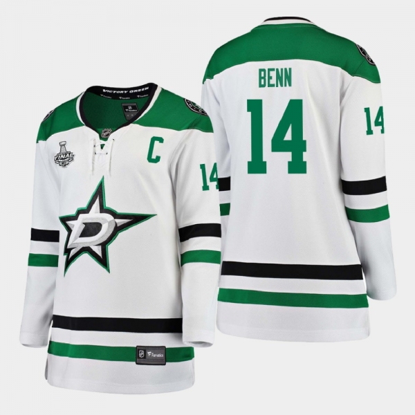 Women's Dallas Stars Jamie Benn #14 2020 Stanley Cup Final Away Breakaway Player Jersey - White